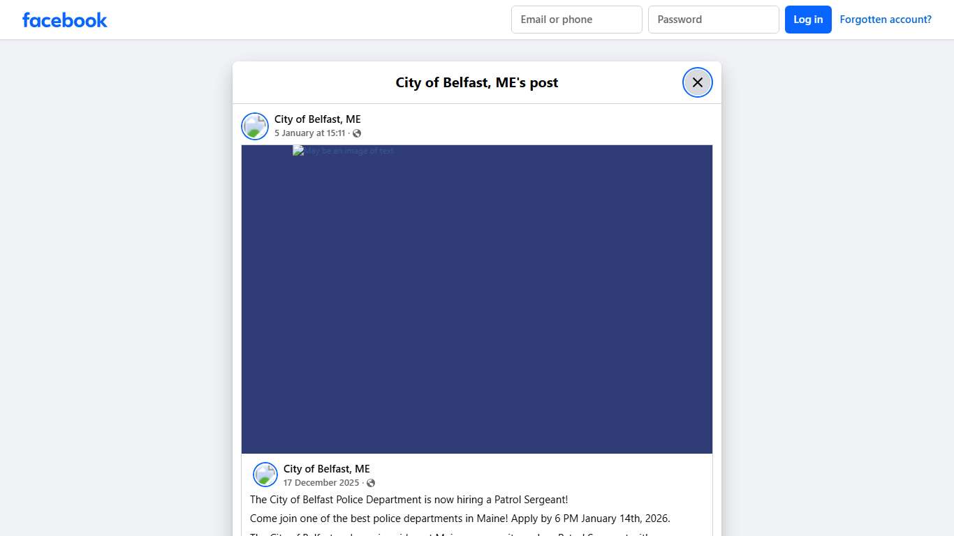 City of Belfast, ME Facebook